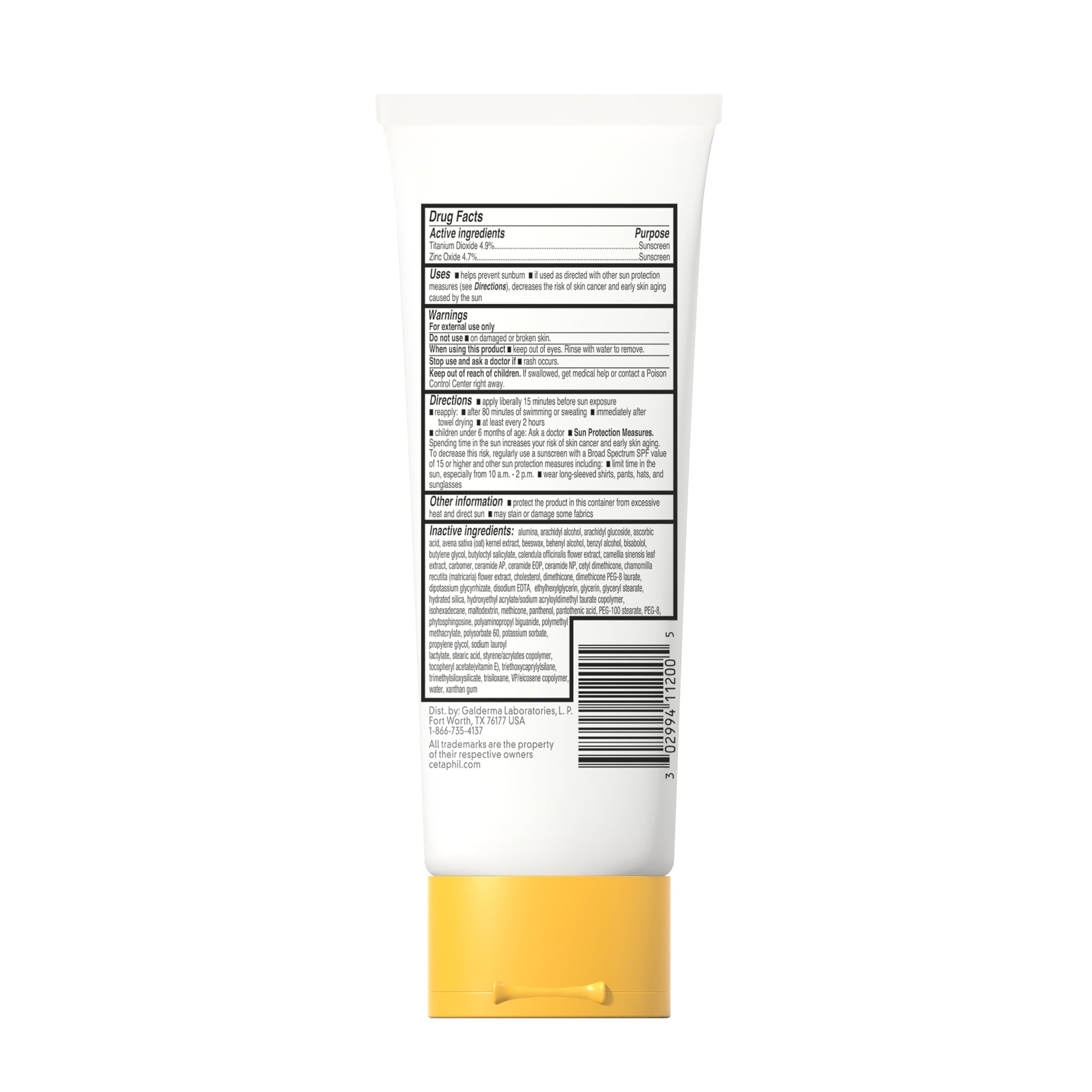 Cetaphil Sheer Sunscreen Lotion for Face & Body SPF 50, 100% Mineral UV Filters, 3 oz