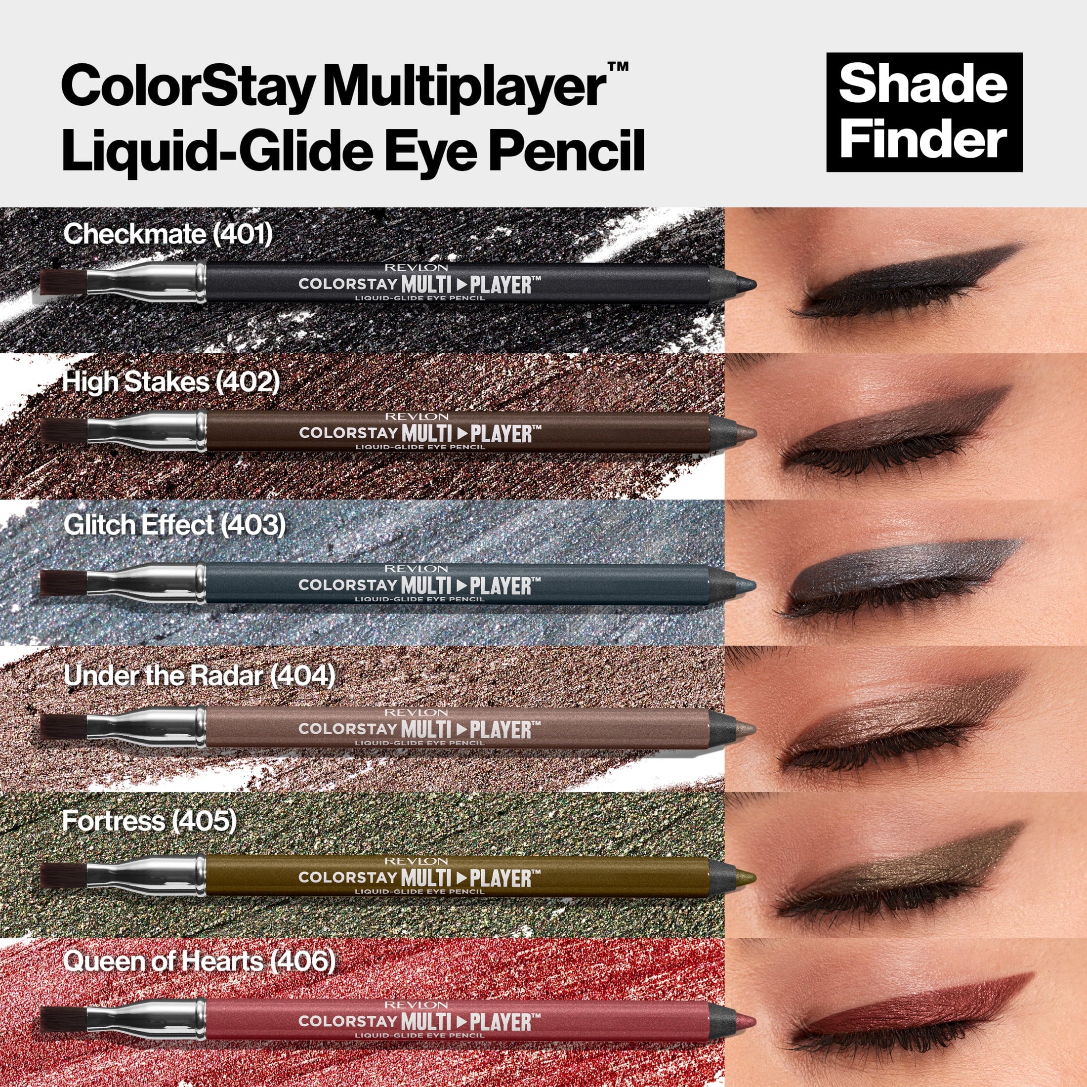 Revlon ColorStay Multiplayer Liquid-Glide Eye Pencil, Waterproof Eye Liner, 404 Under the Radar, 0.03 oz