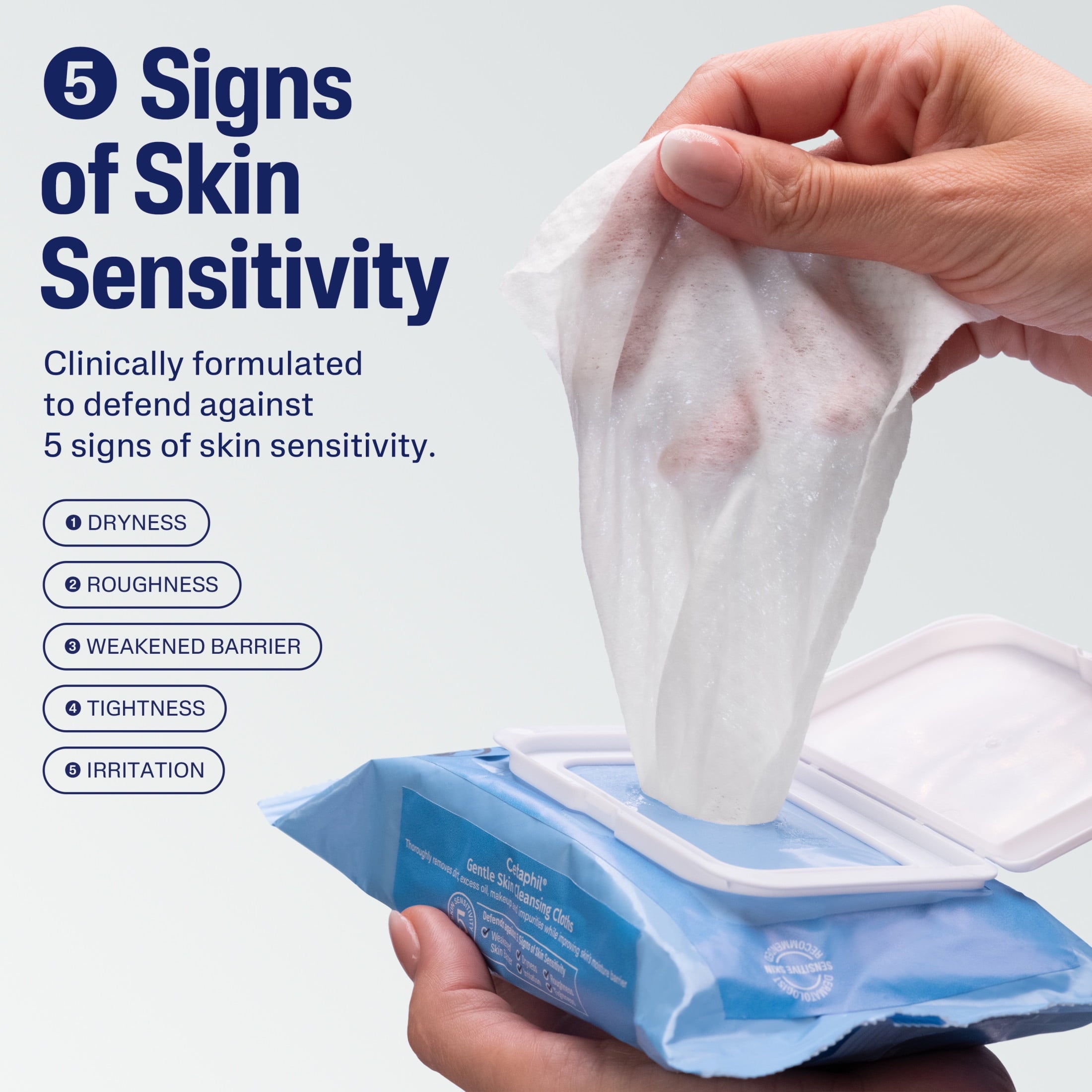 Cetaphil Gentle Skin Travel Size Facial Cleansing Cloth Wipes for Face and Body, Fragrance Free, 10 ct