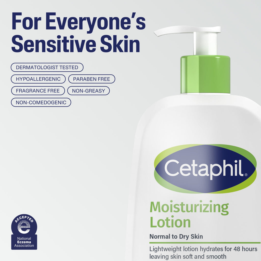 (2 pack) Cetaphil Moisturizing Lotion for Normal to Dry Skin, Hydrating Fragrance Free, 20 fl oz