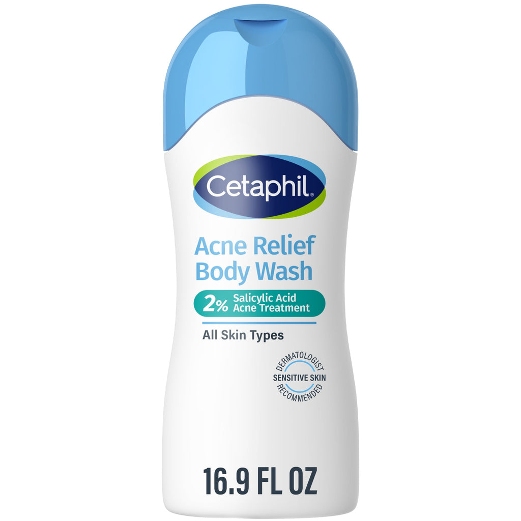 Cetaphil Daily Use Moisturizing Acne Relief Body Wash, 2% Salicylic Acid, Unscented, 16.9 fl oz
