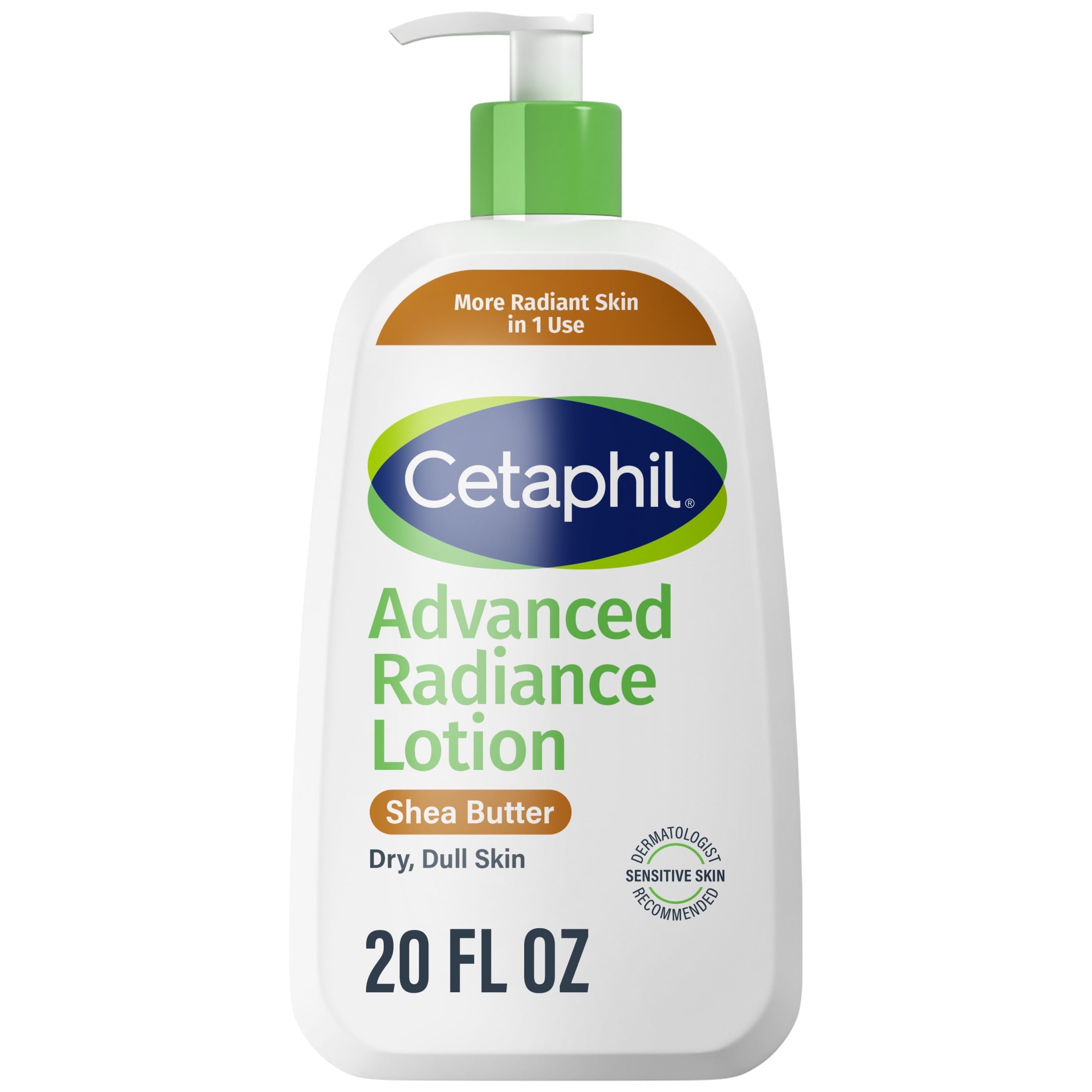 Cetaphil Advanced Radiance Body Lotion with Shea Butter for Sensitive Skin, Fragrance Free, 20 fl oz
