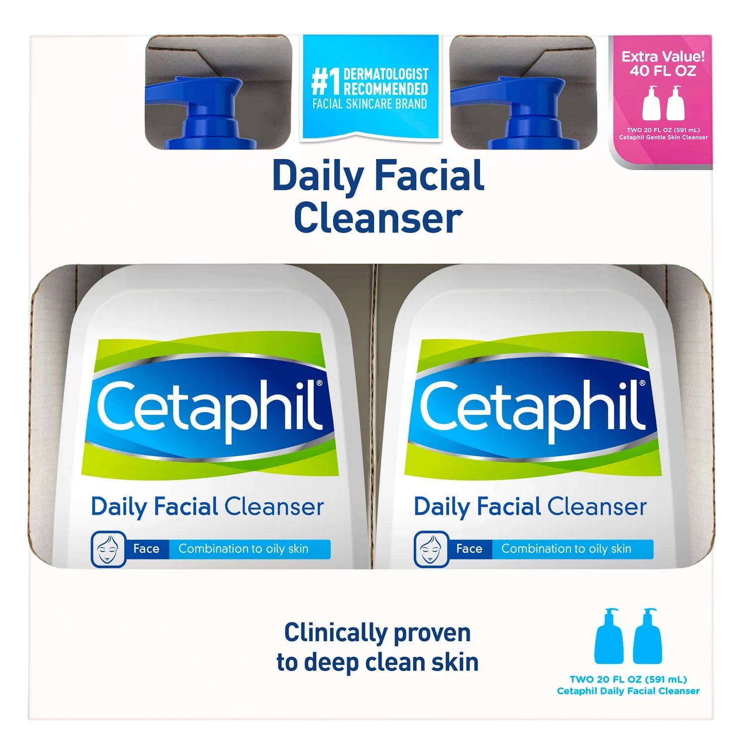 Cetaphil Daily Facial Cleanser (20 oz., 2 pk.) Fragrance Free
