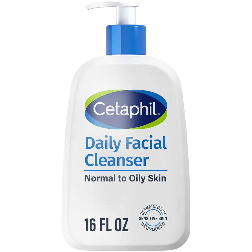 Cetaphil Daily Facial Cleanser Face Wash for Sensitive, Normal to Oily Skin, 16 oz