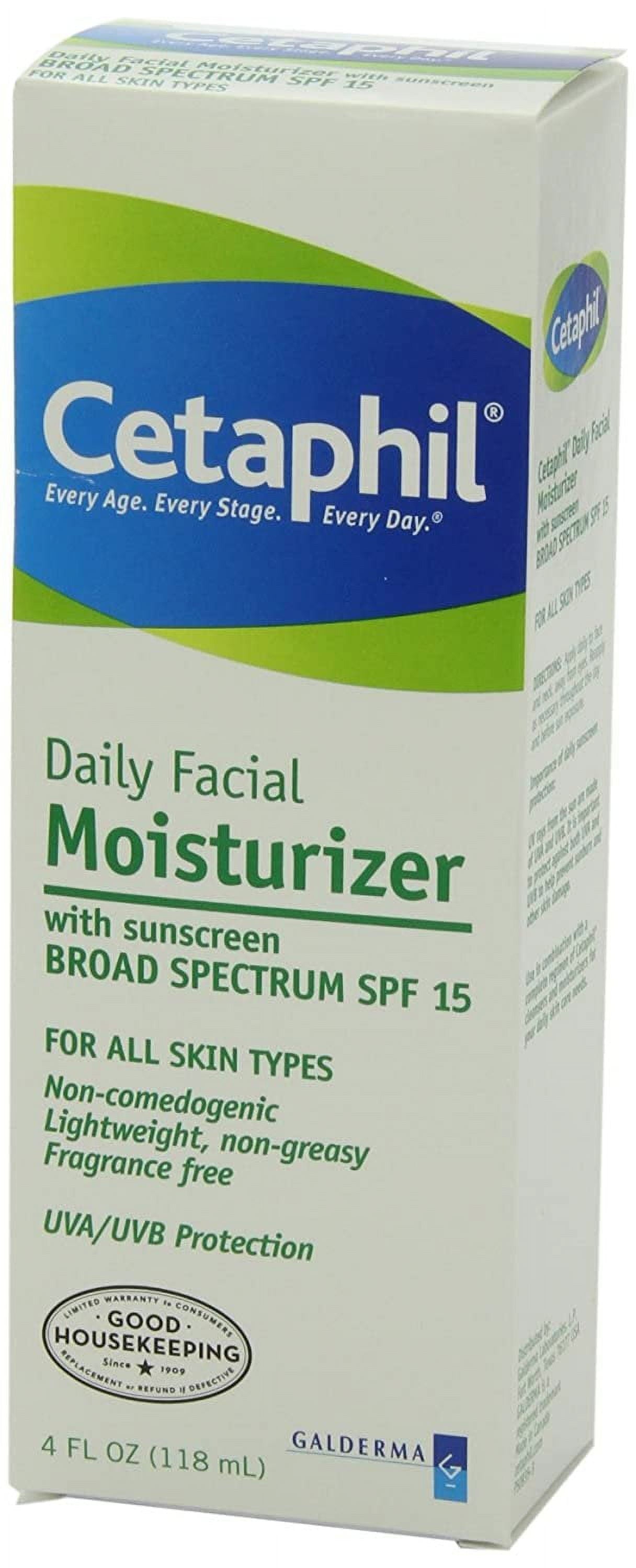 Cetaphil Daily Facial Moisturizer with Sunscreen Broad Spectrum SPF 15, 4 oz