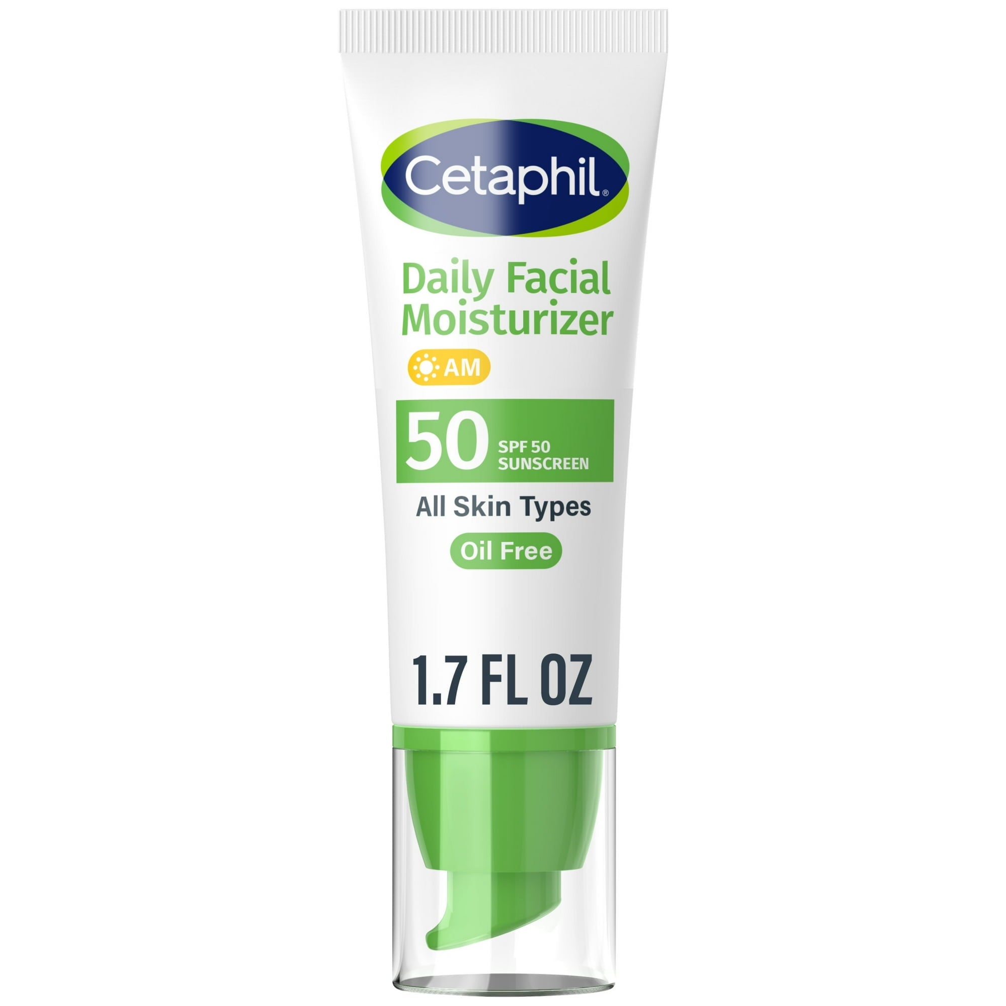Cetaphil Daily Facial Moisturizer for All Skin Types, with Sunscreen SPF 50 1.7 oz