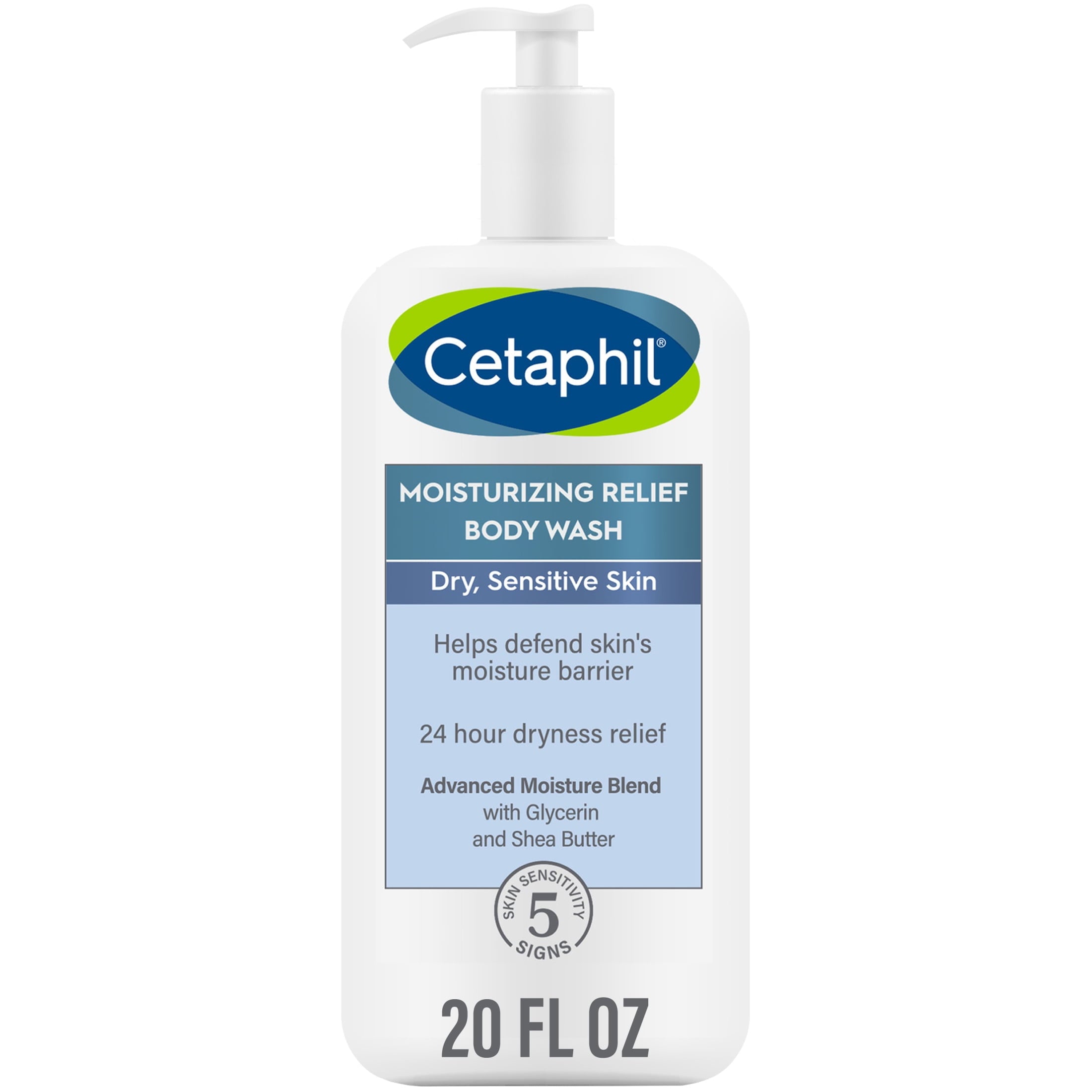 Cetaphil Daily Use Moisturizing Relief Body Wash, Unscented, 20 fl oz