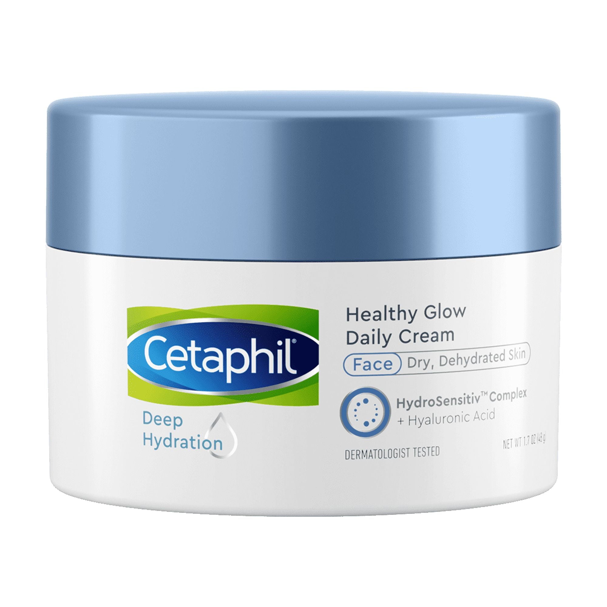 Cetaphil Deep Hydration Healthy Glow Daily Face Cream With Hyaluronic Acid, Vitamin E & Vitamin B5, Dermatologist Recommended, 1.7 oz