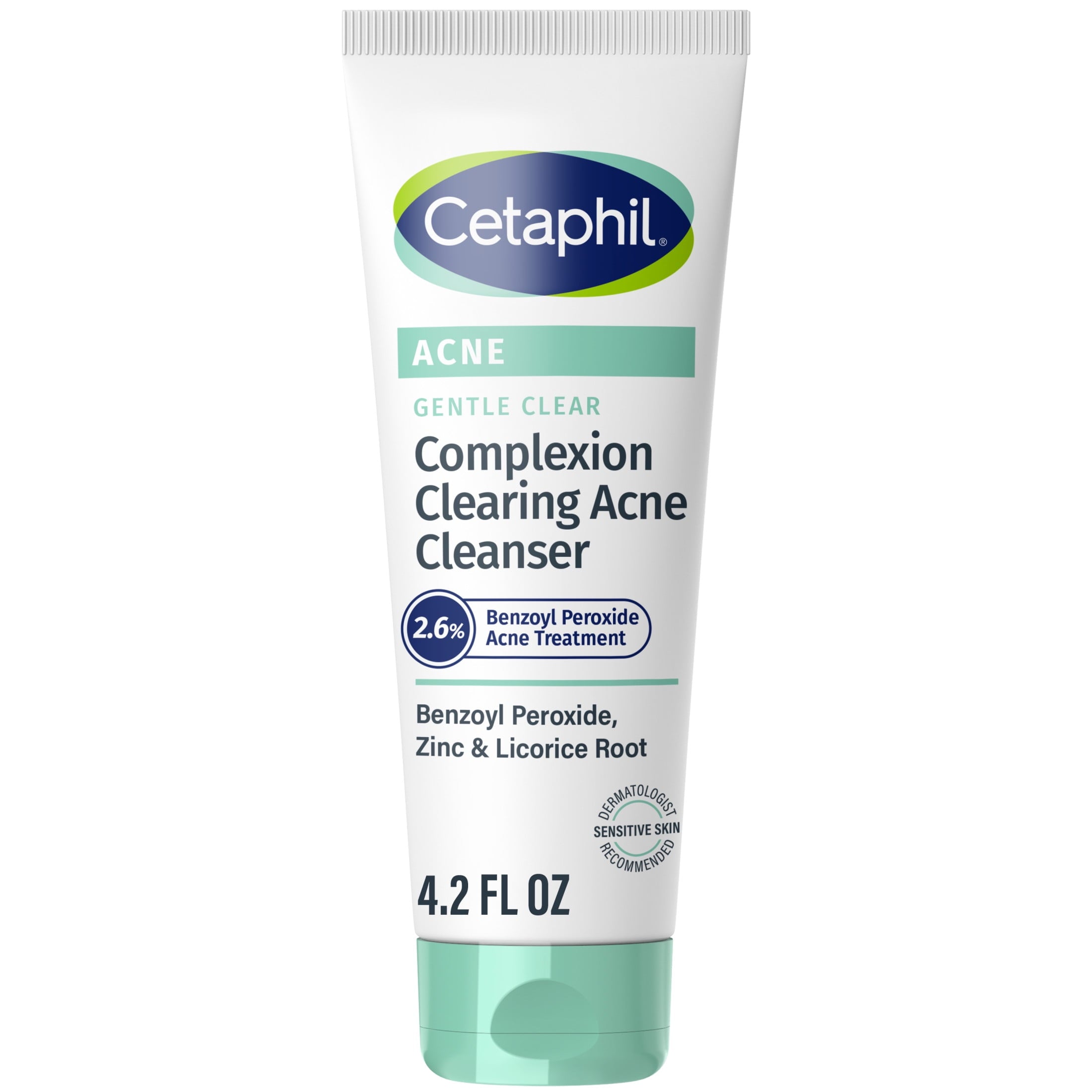 Cetaphil Gentle Clear Complexion-Clearing BPO Acne Cleanser for Sensitive Skin, 4.2 fl oz