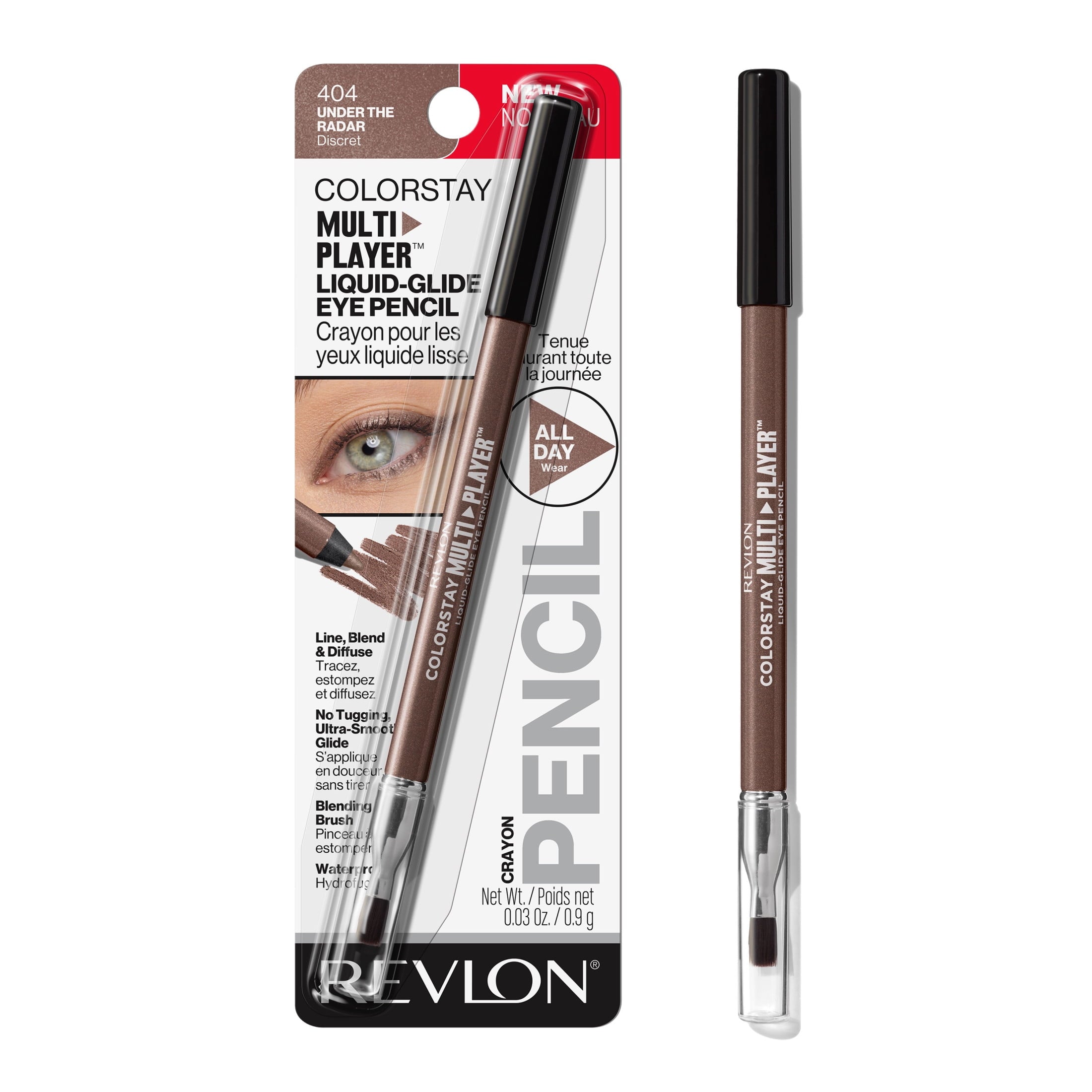Revlon ColorStay Multiplayer Liquid-Glide Eye Pencil, Waterproof Eye Liner, 404 Under the Radar, 0.03 oz