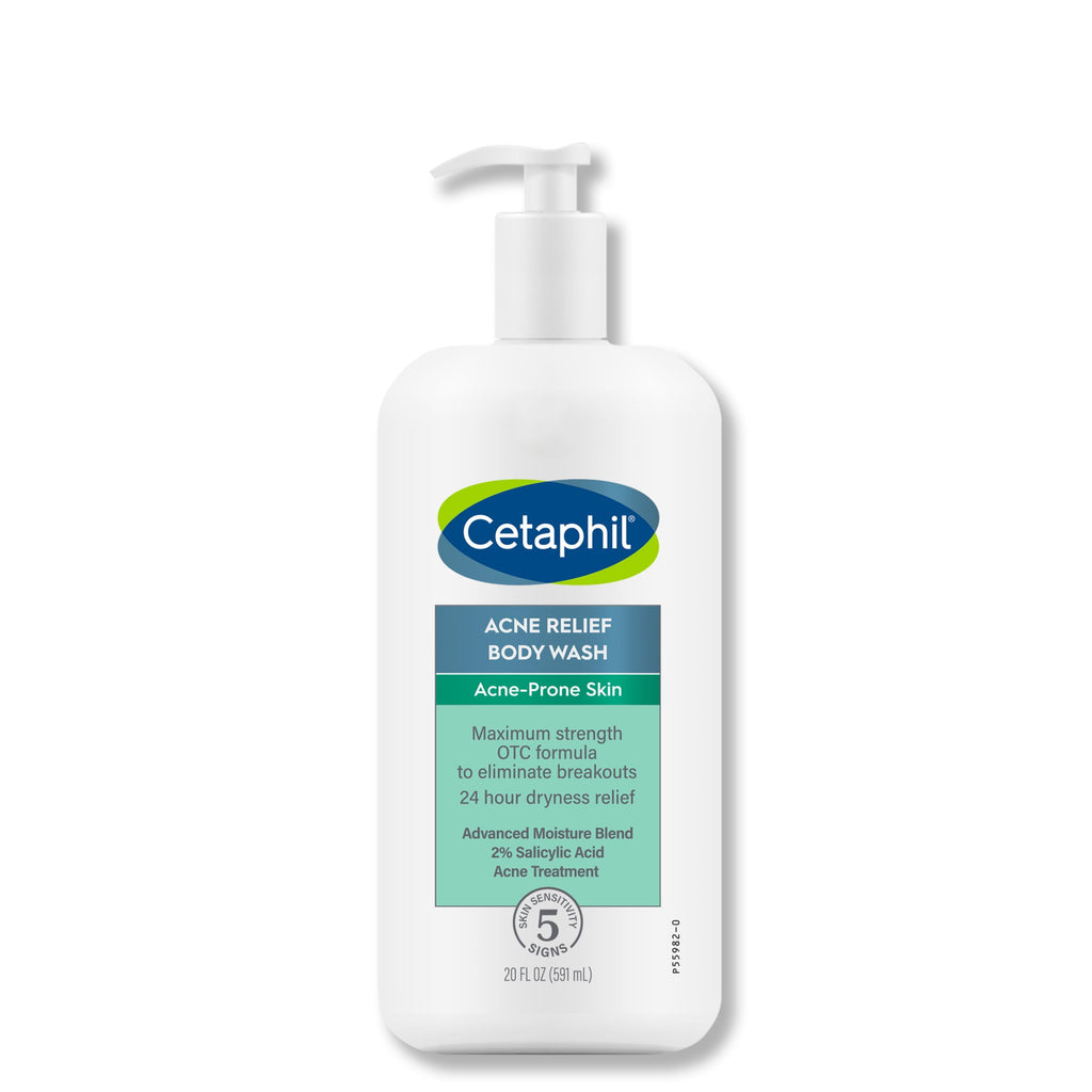 Cetaphil Daily Use Moisturizing Acne Relief Body Wash, Salicylic Acid, Unscented, 20 fl oz