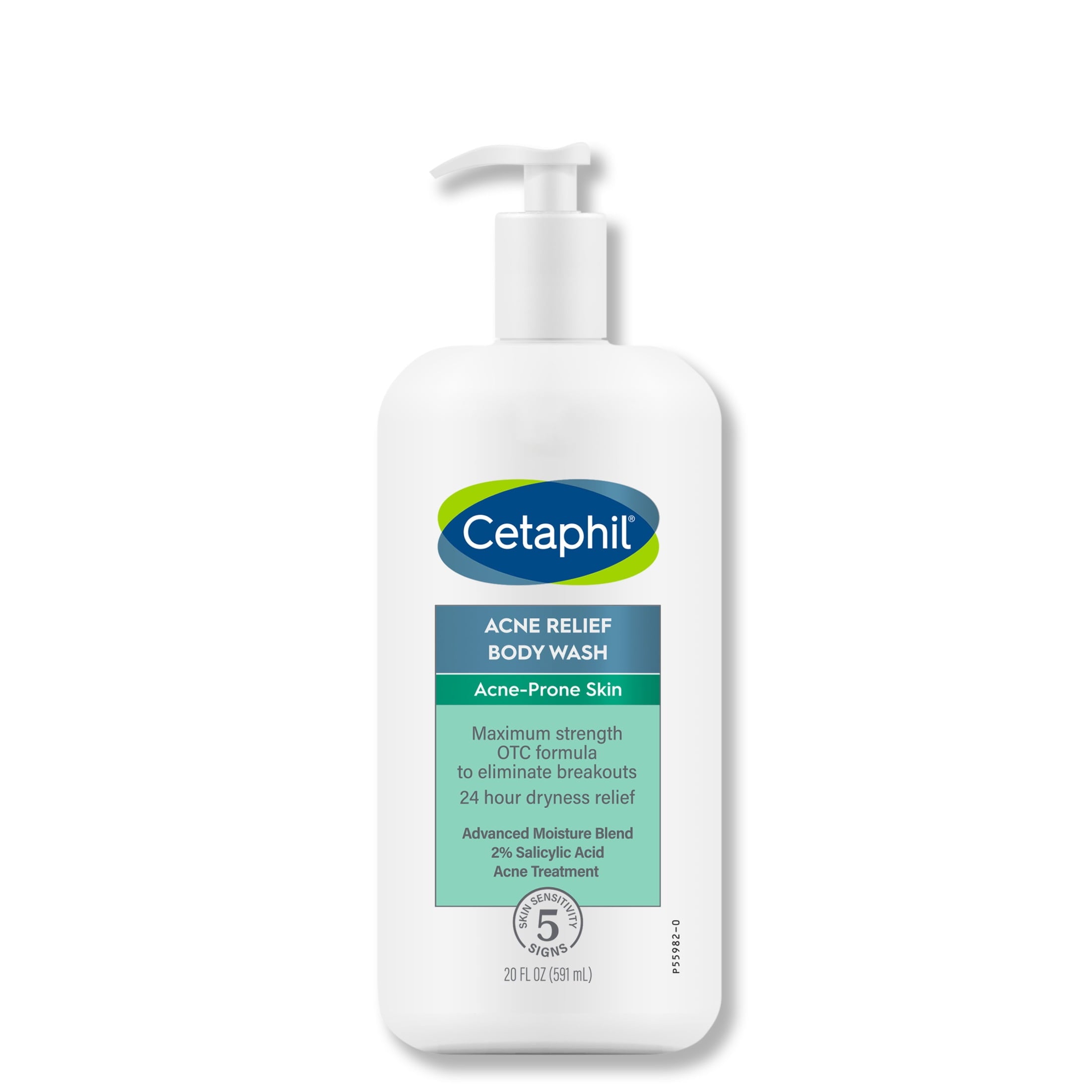 Cetaphil Daily Use Moisturizing Acne Relief Body Wash, Salicylic Acid, Unscented, 20 fl oz