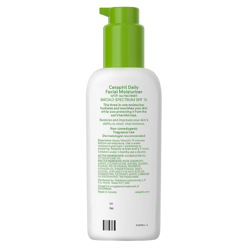 Cetaphil Daily Facial Moisturizer Lotion SPF 15 Fragrance Free