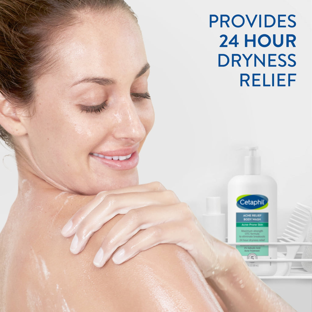 Cetaphil Daily Use Moisturizing Acne Relief Body Wash, Salicylic Acid, Unscented, 20 fl oz