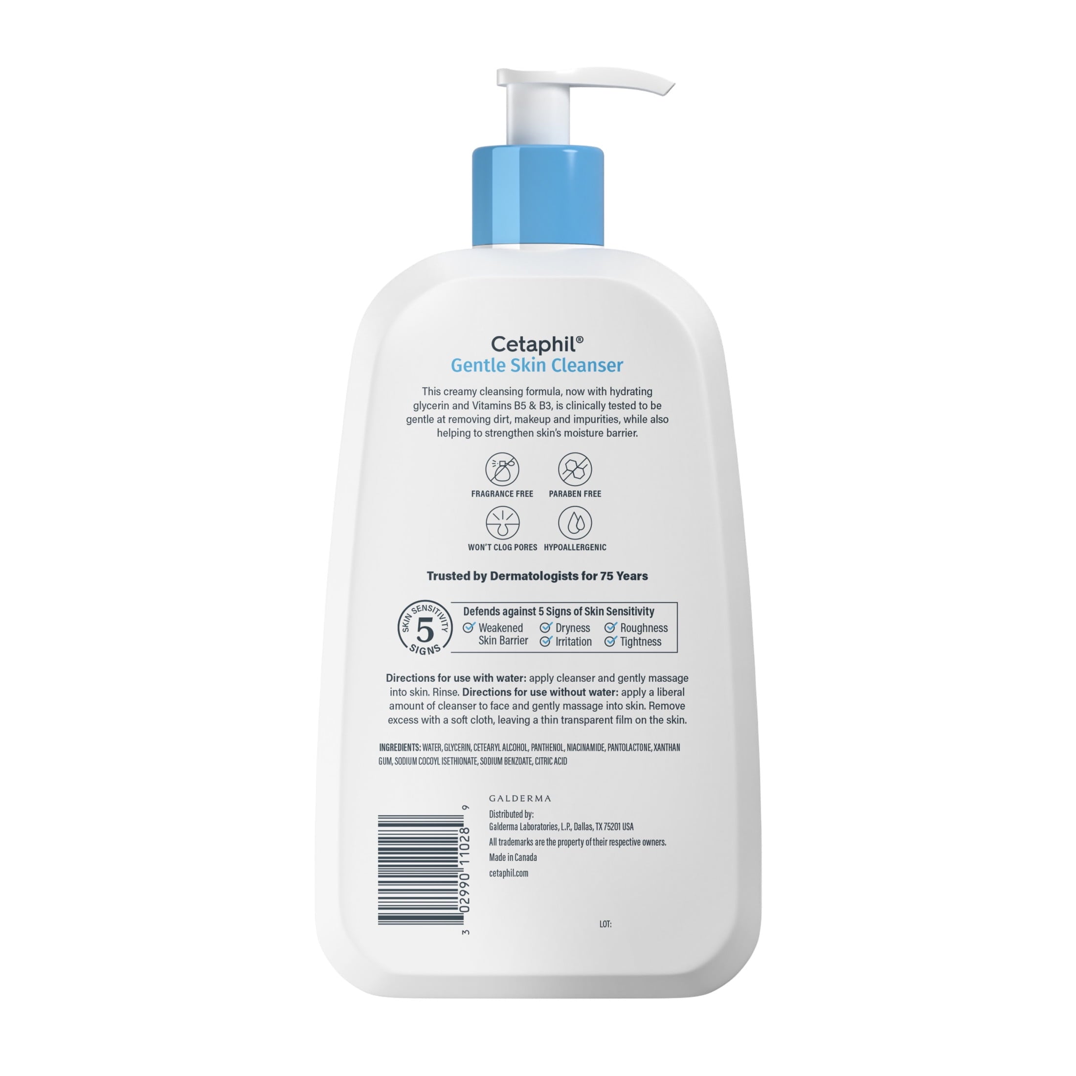 (3 pack) Cetaphil Face Wash Hydrating Gentle Skin Cleanser for Dry to Normal Sensitive Skin, 20 fl oz
