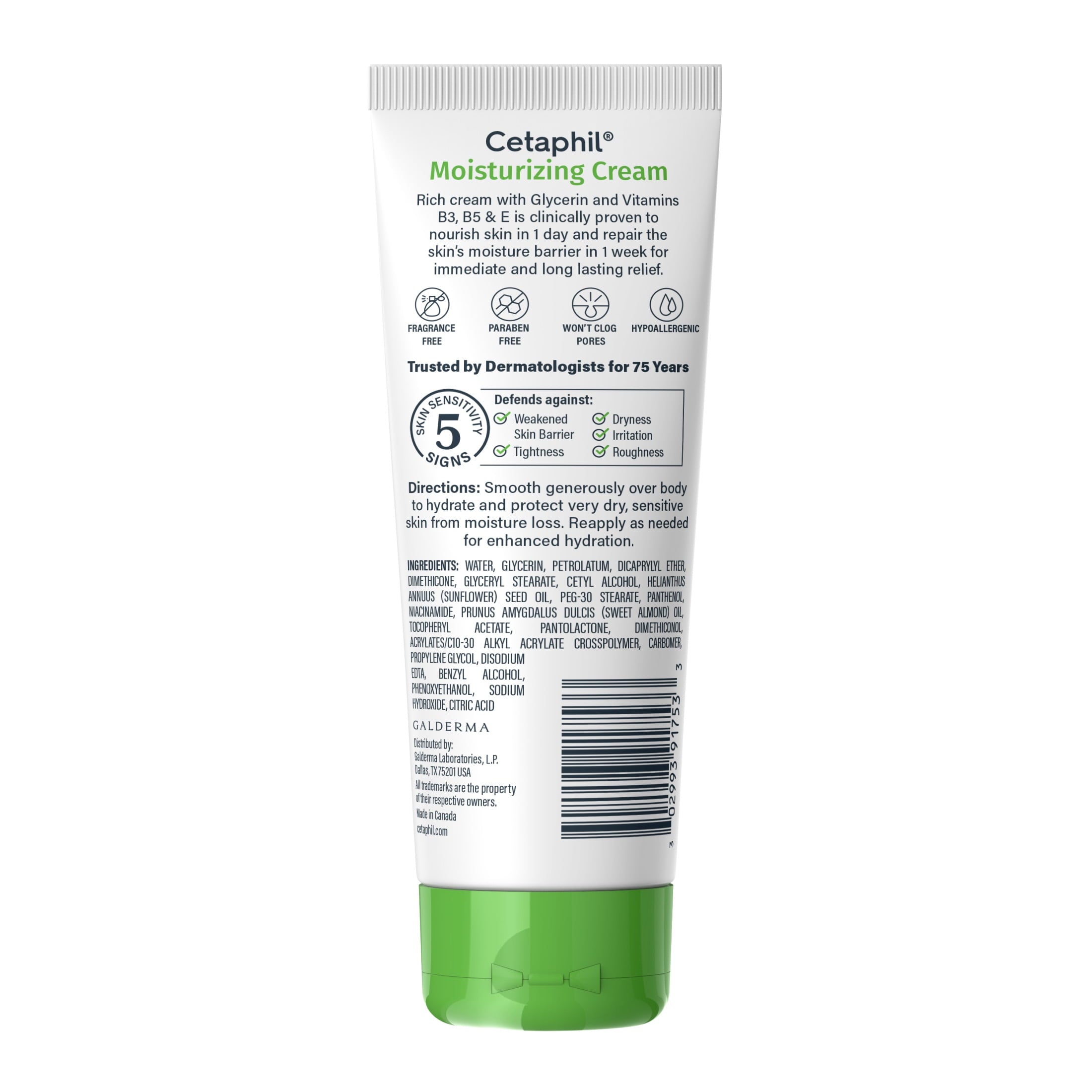 Cetaphil Travel Size Moisturizing Cream for Very Dry to Dry Skin, Unscented, 3 oz
