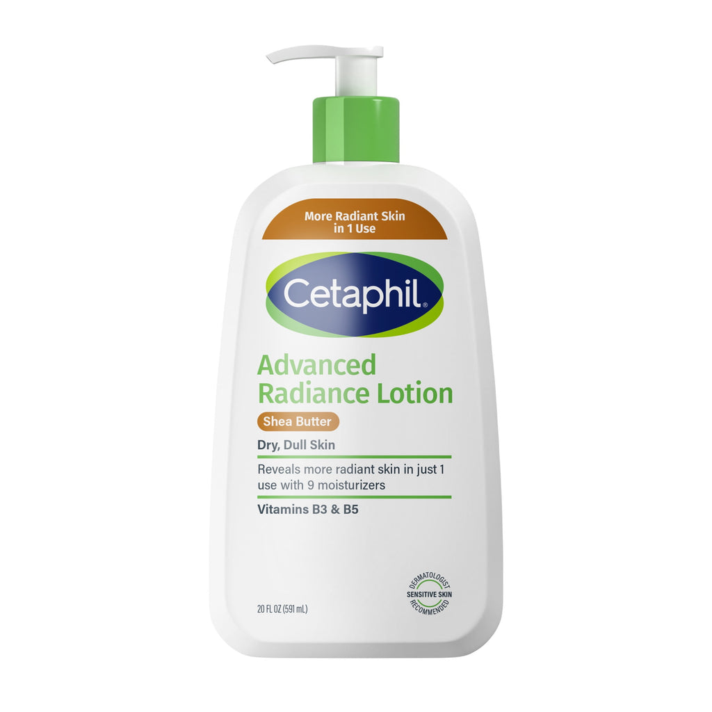 Cetaphil Advanced Radiance Body Lotion with Shea Butter for Sensitive Skin, Fragrance Free, 20 fl oz