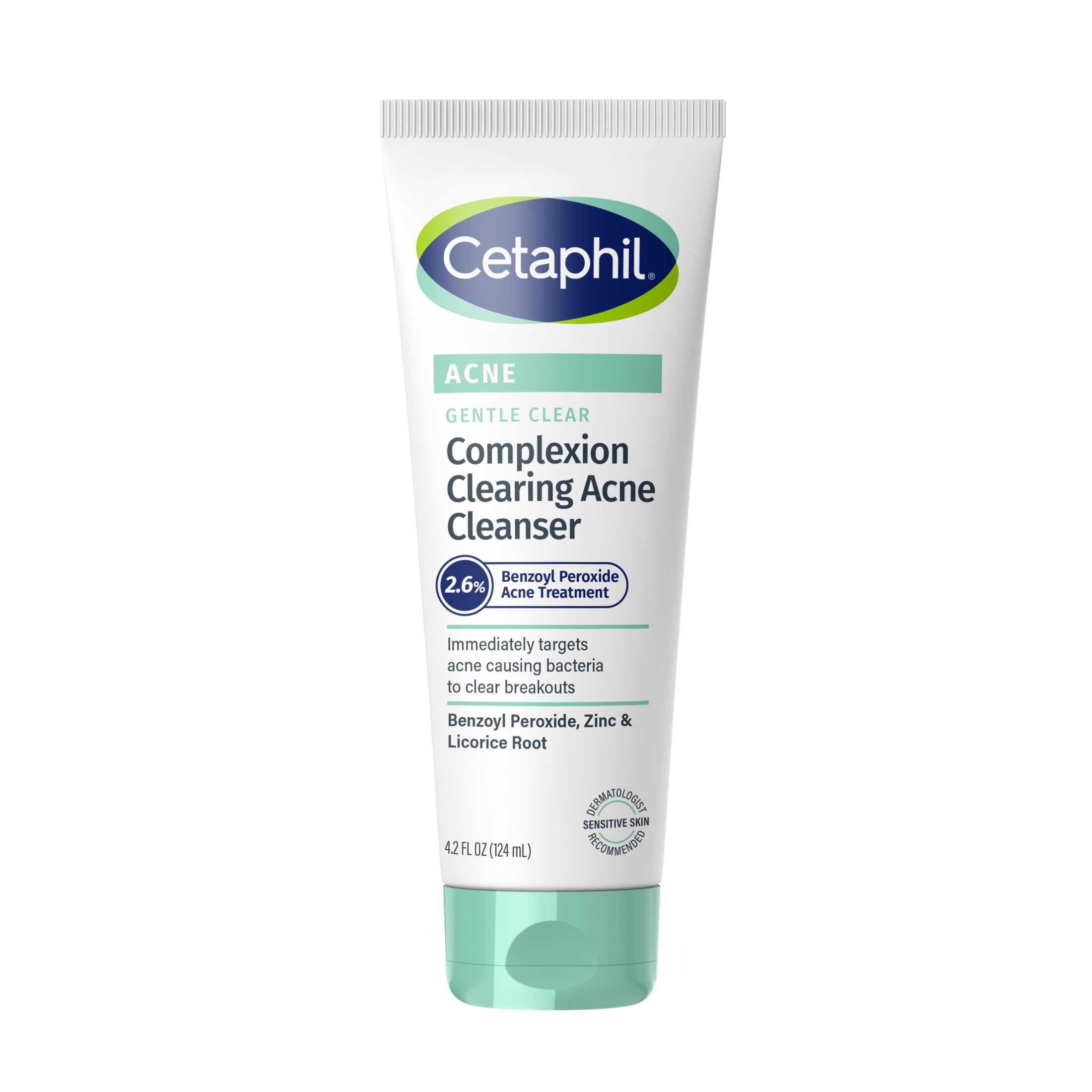 Cetaphil Gentle Clear Complexion-Clearing BPO Acne Cleanser for Sensitive Skin, 4.2 fl oz