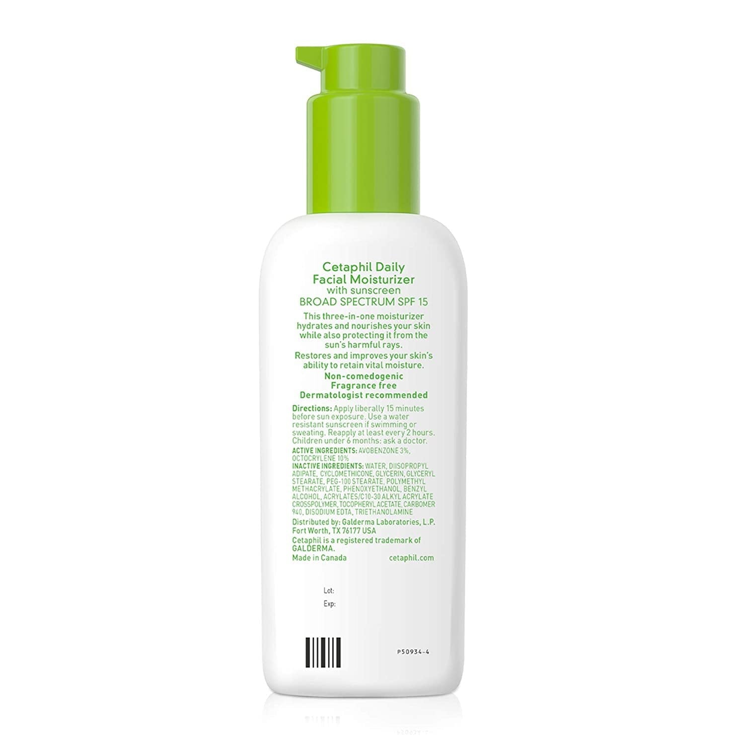Cetaphil Daily Facial Moisturizer with Sunscreen Broad Spectrum SPF 15, 4 oz