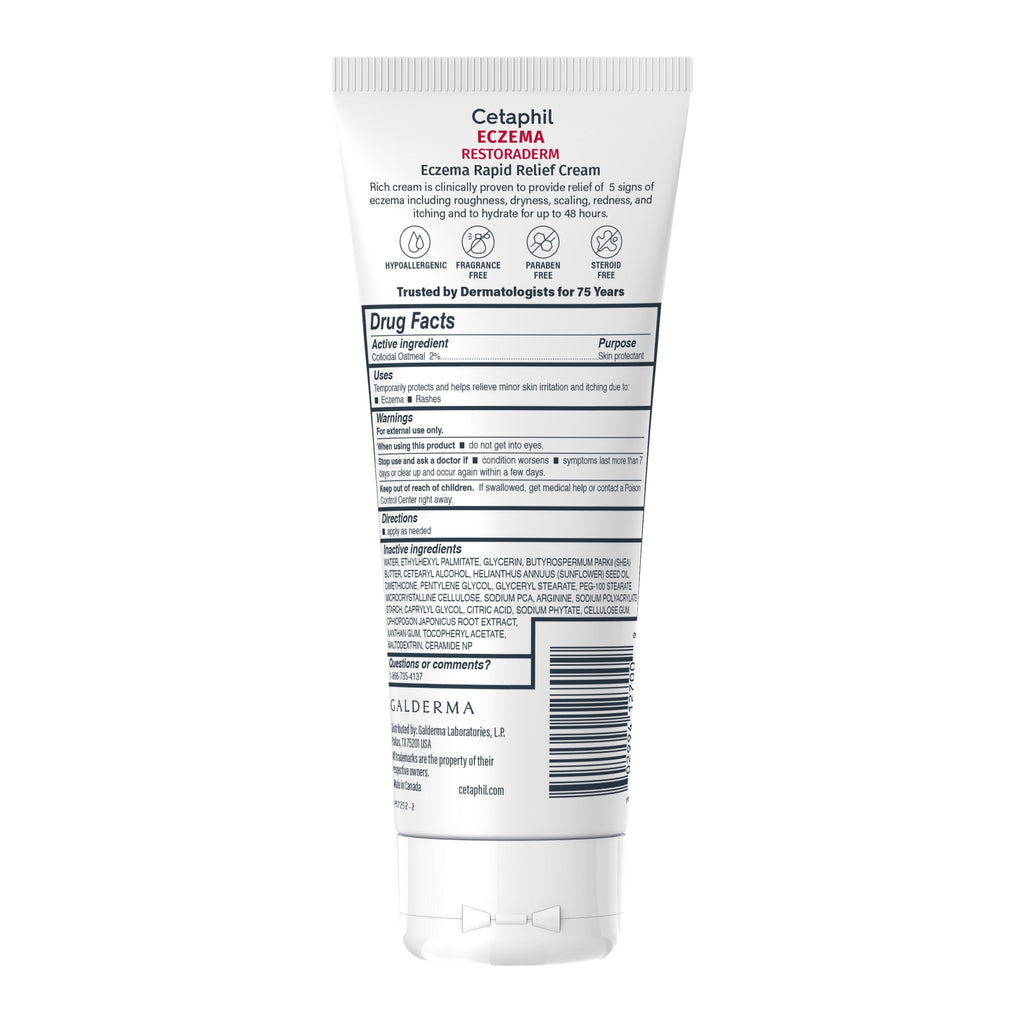 (3 pack) Cetaphil Restoraderm Rapid Relief Cream for Eczema Prone Skin, Unscented, 8 fl oz