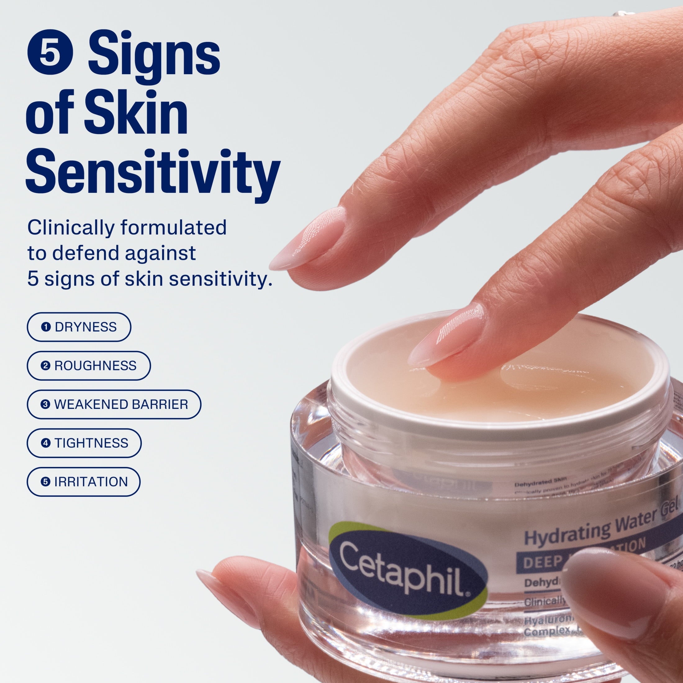 Cetaphil Deep Hydration Skin Restoring Water Gel 72 Hour Face Moisturizer, 1.7 fl oz