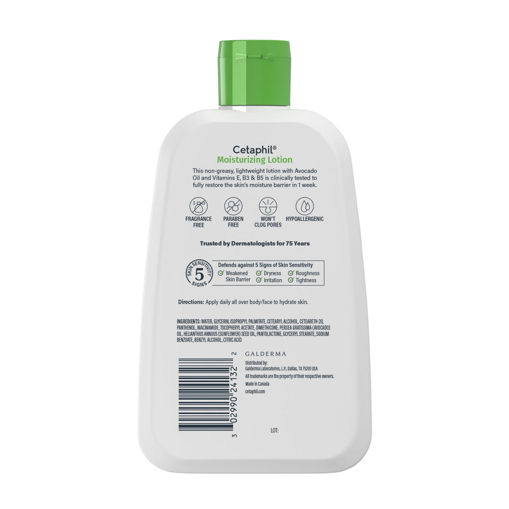 Cetaphil Moisturizing Lotion for Normal to Dry Skin, Hydrating Fragrance Free, 8 oz