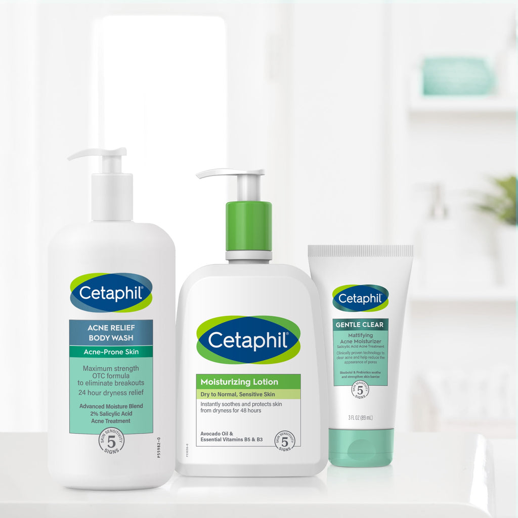 Cetaphil Daily Use Moisturizing Acne Relief Body Wash, Salicylic Acid, Unscented, 20 fl oz