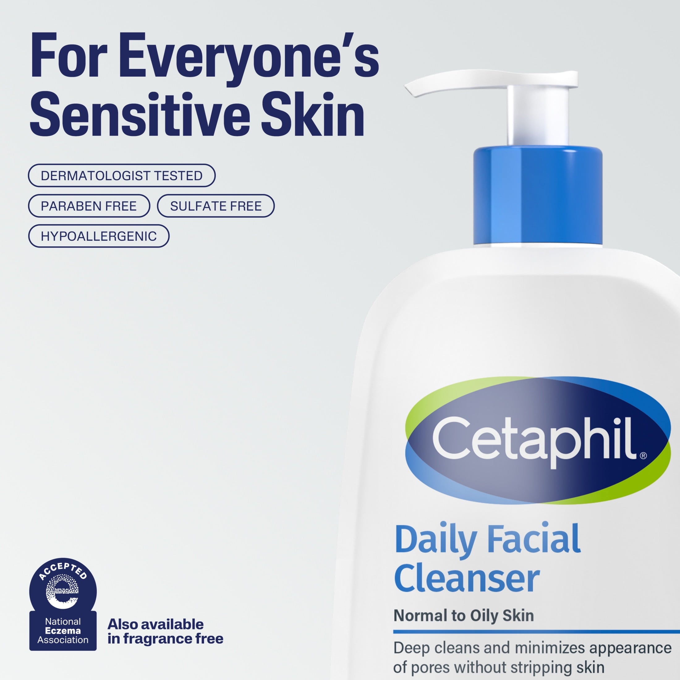 (2 pack) Cetaphil Daily Facial Cleanser Face Wash for Sensitive, Normal to Oily Skin, 8 fl oz