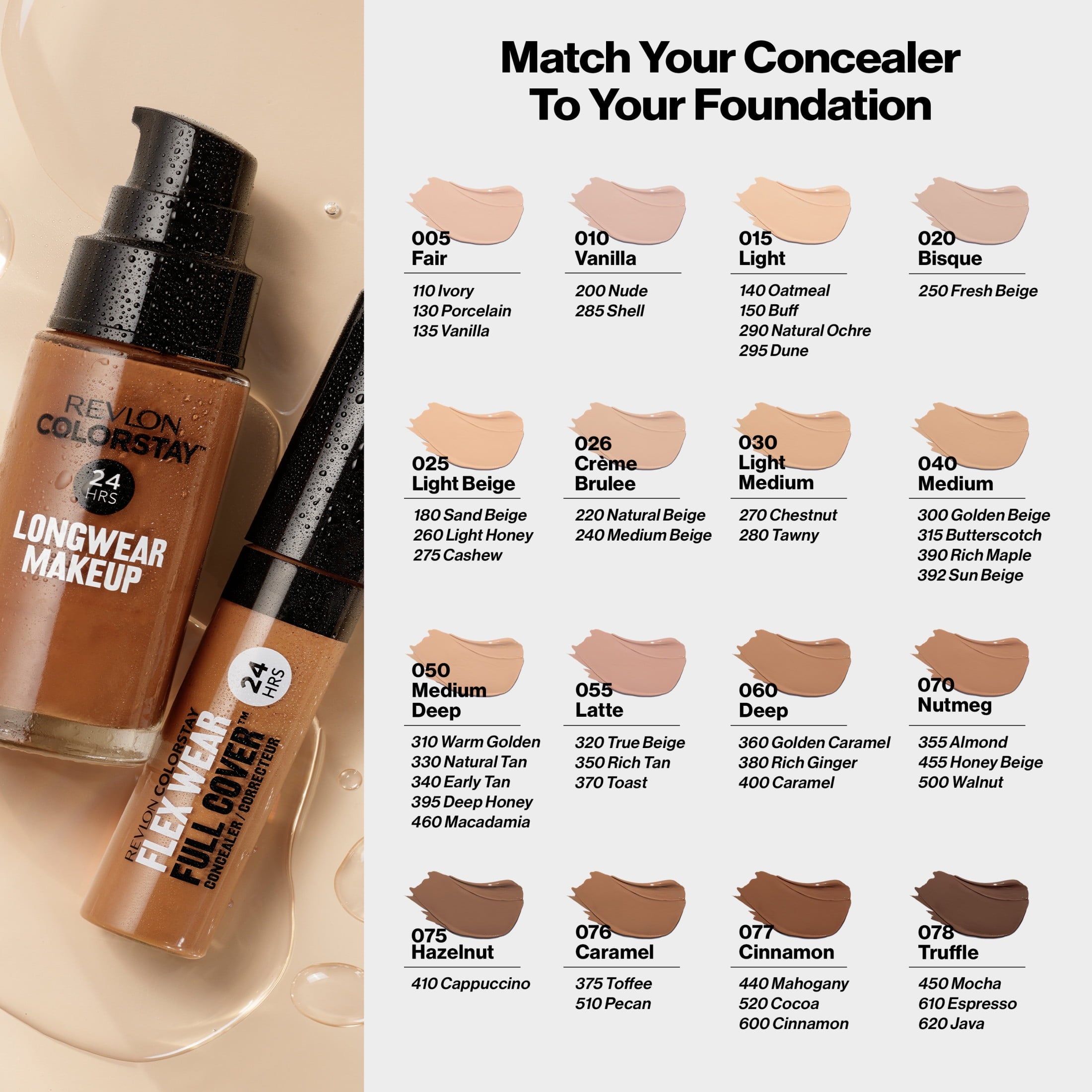 Revlon ColorStay Flex Wear Concealer, Full Coverage, 24HR Wear, 005 Fair, 0.34 fl oz