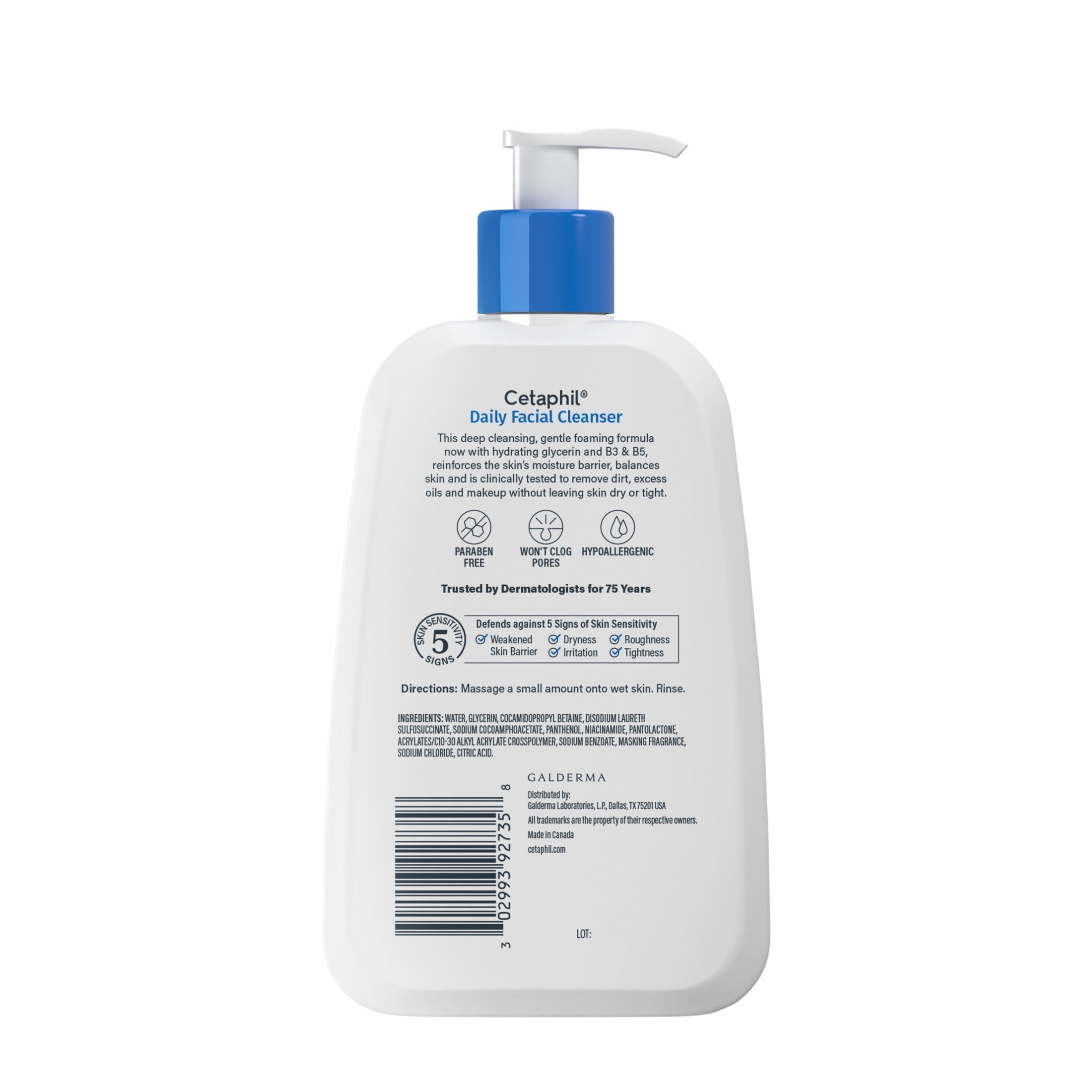 (2 pack) Cetaphil Daily Facial Cleanser Face Wash for Sensitive, Normal to Oily Skin, 8 fl oz